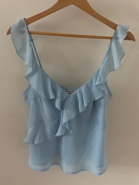 Abercrombie Blue Ruffle Tank